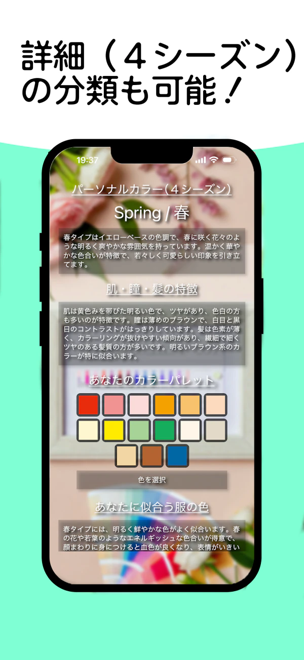 写真で簡単!イエベブルベ判定の画面 4